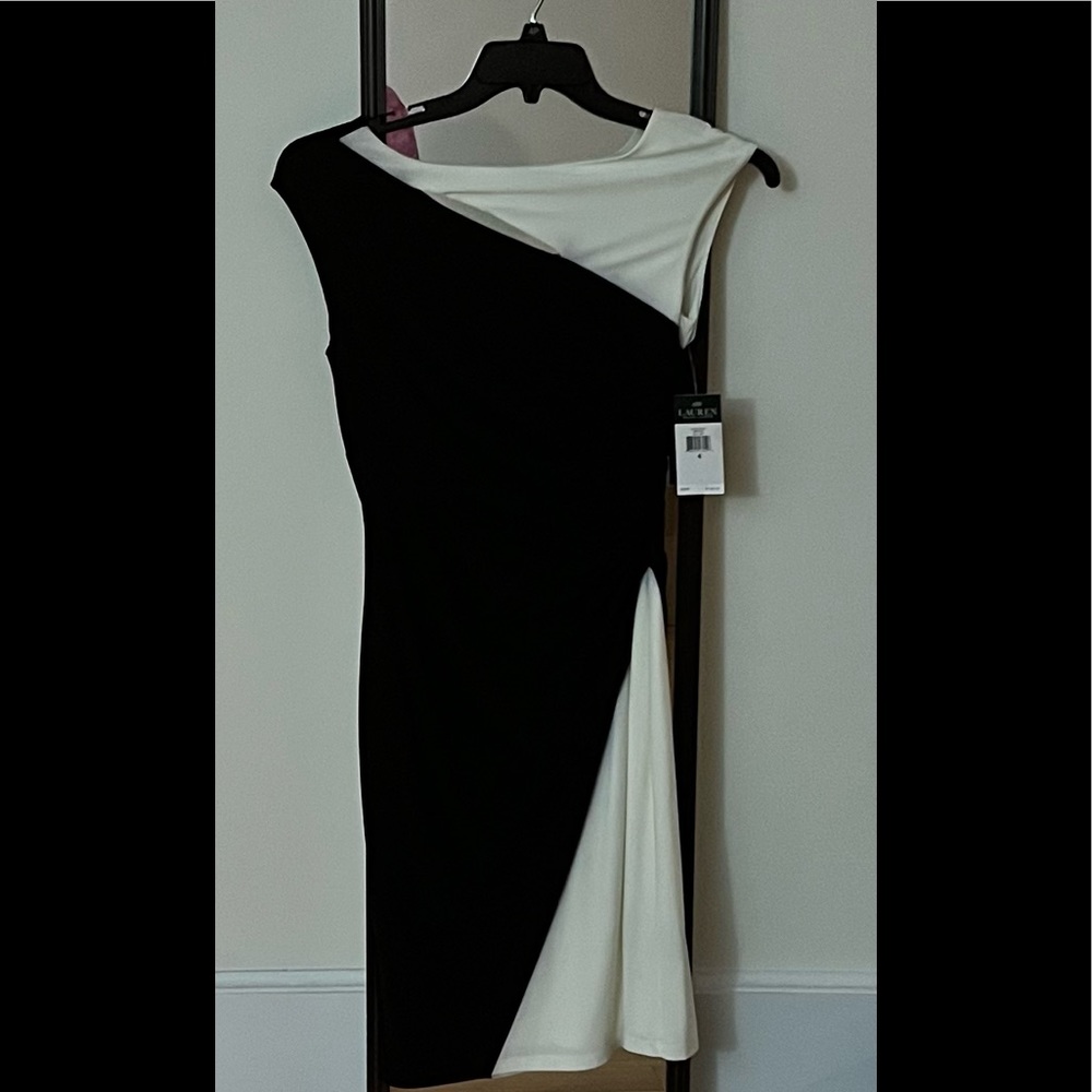 Lauren Ralph Lauren color blocked boatneck dress